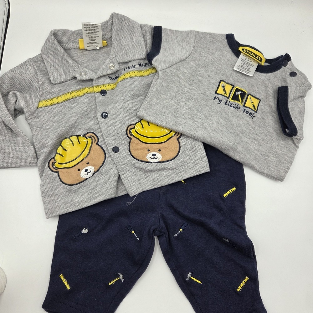Stanley Daddy's Little Helper 3 Piece Outfit Baby Size 3-6 Mos